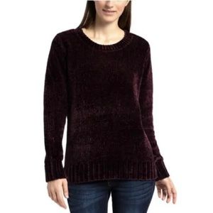 Orvis chenille Super Soft Comfortable Relaxed Fit Plum Purple sweater Medium